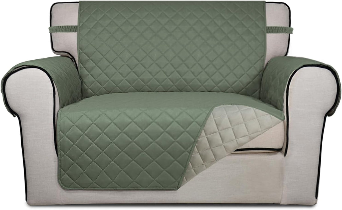 PureFit Reversible Quilted Sofa Cover, Water Resistant Slipcover Furniture Protector, Washable