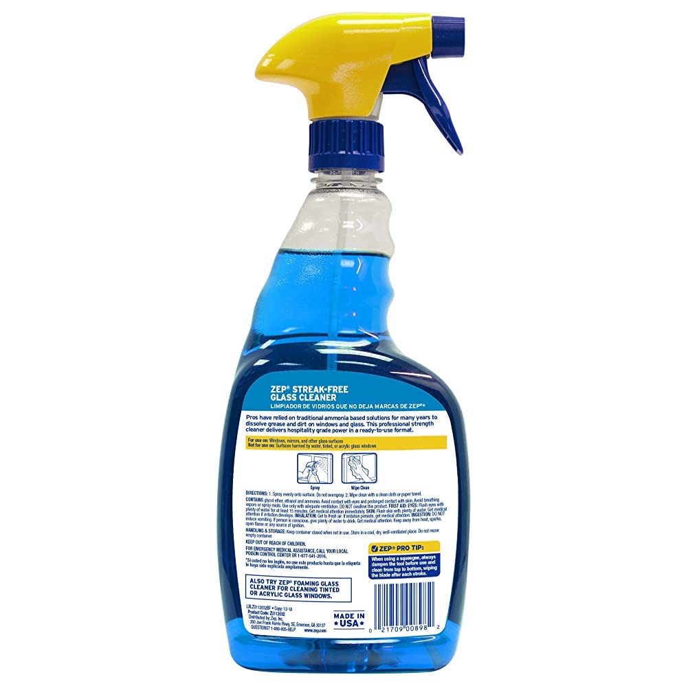 Zep Streak-Free Glass Cleaner 32 oz ZU112032 , Blue