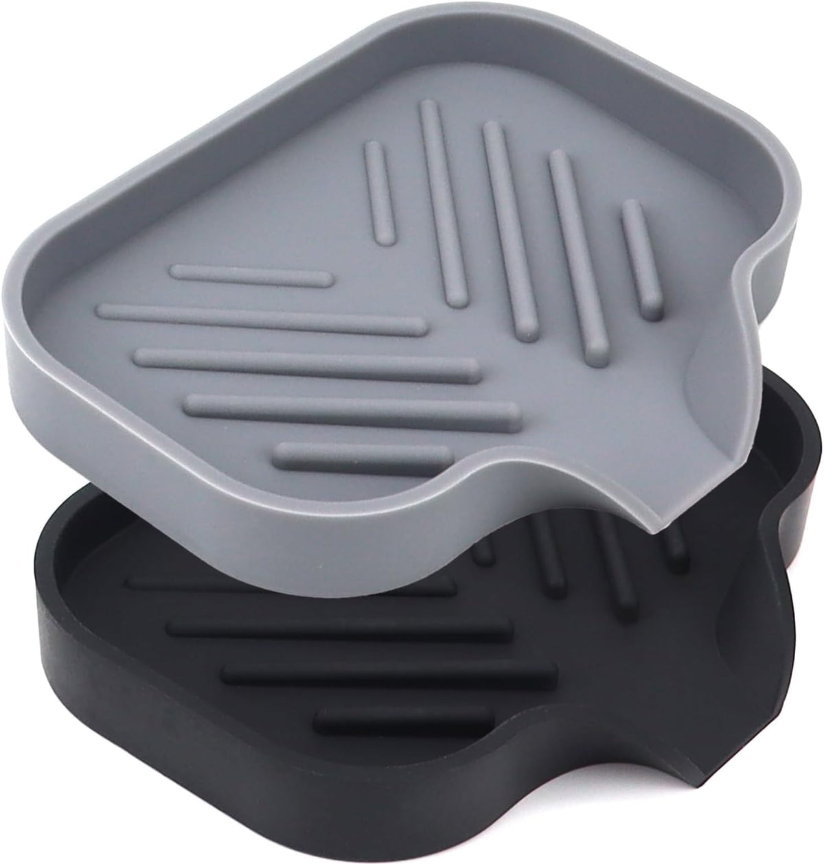 YASMEN 2 Pcs Silicone Soap Dish, Soap Holder with Drain, Sponge Holder for Kitchen Sink, Soap