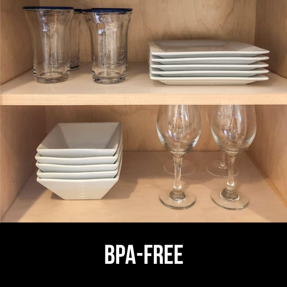 GORILLA GRIP DuraGuard Shelf Liner, Non-Adhesive Cabinet Liners for Kitchen Drawers, Shelves