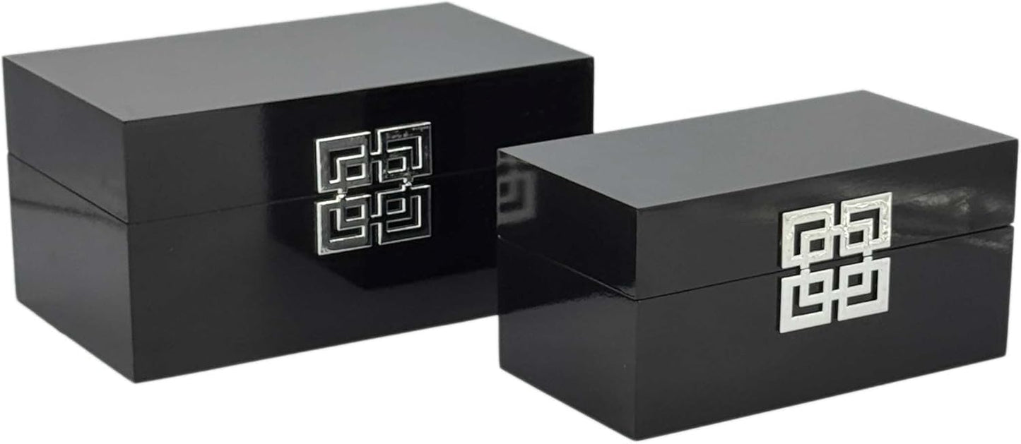 Galt International Storage Box Set Decorative Storage Box w/Hinged Lid Classic Design Wood Decor