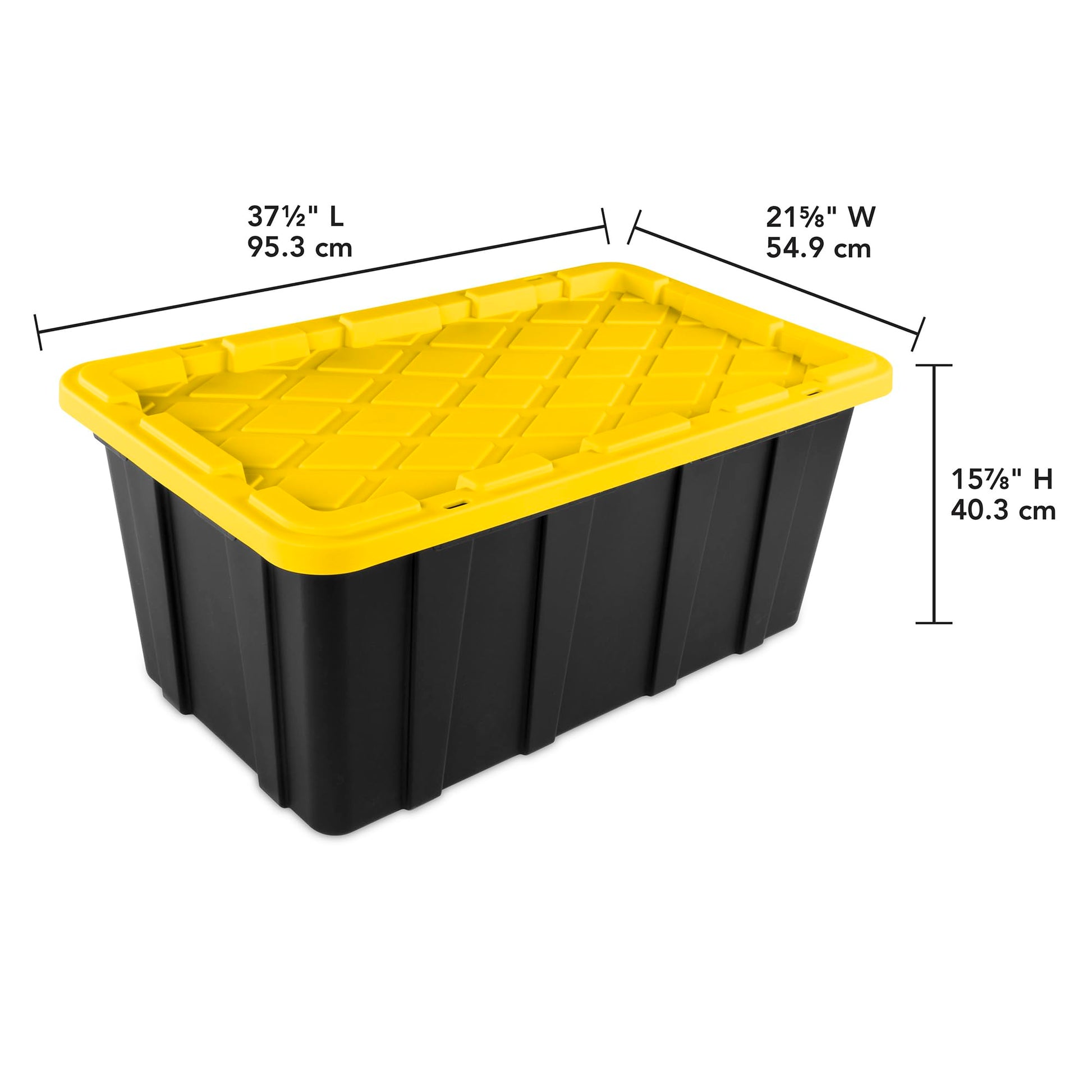 Sterilite 4-Pack Industrial Tote, Plastic Storage Container Bins with Lids, 38 Gallon - Heavy-Duty