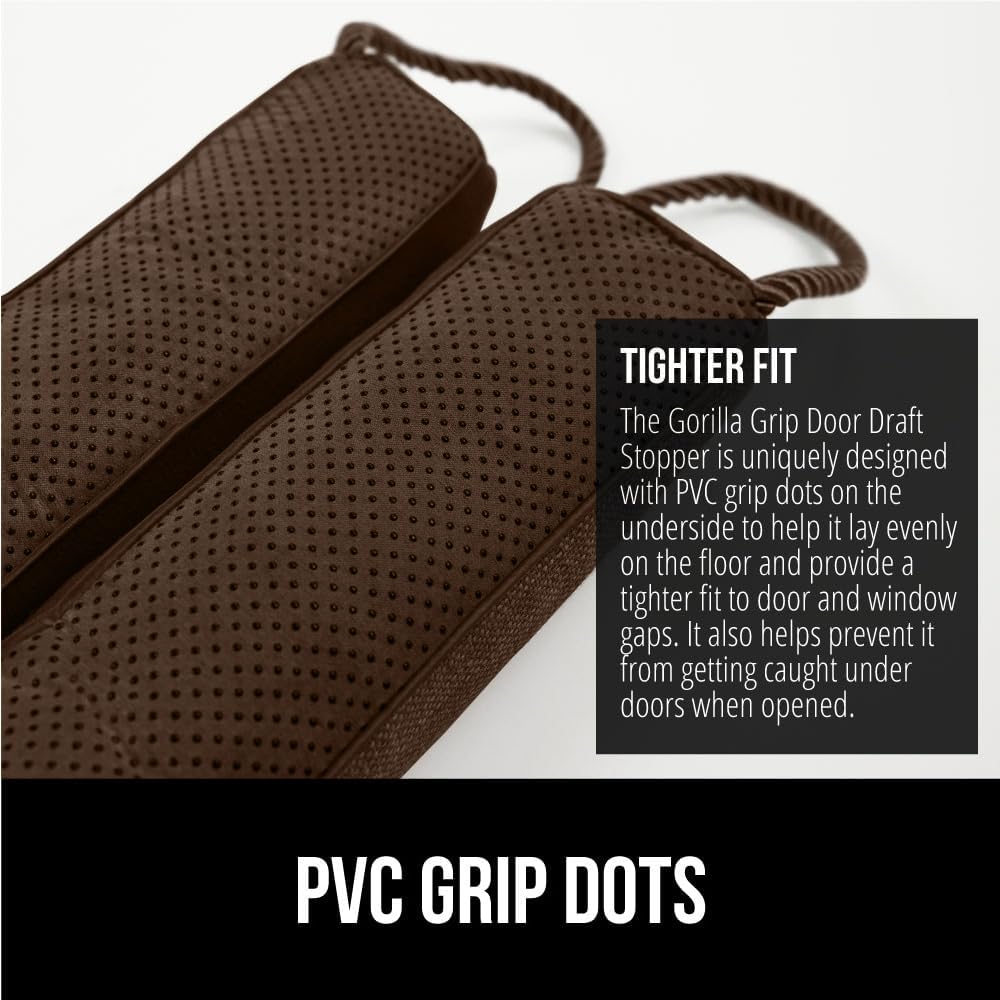 GORILLA GRIP Door Draft Stopper for Bottom of Doors, Weather Stripping Seal Blocks Hot Air, Noise