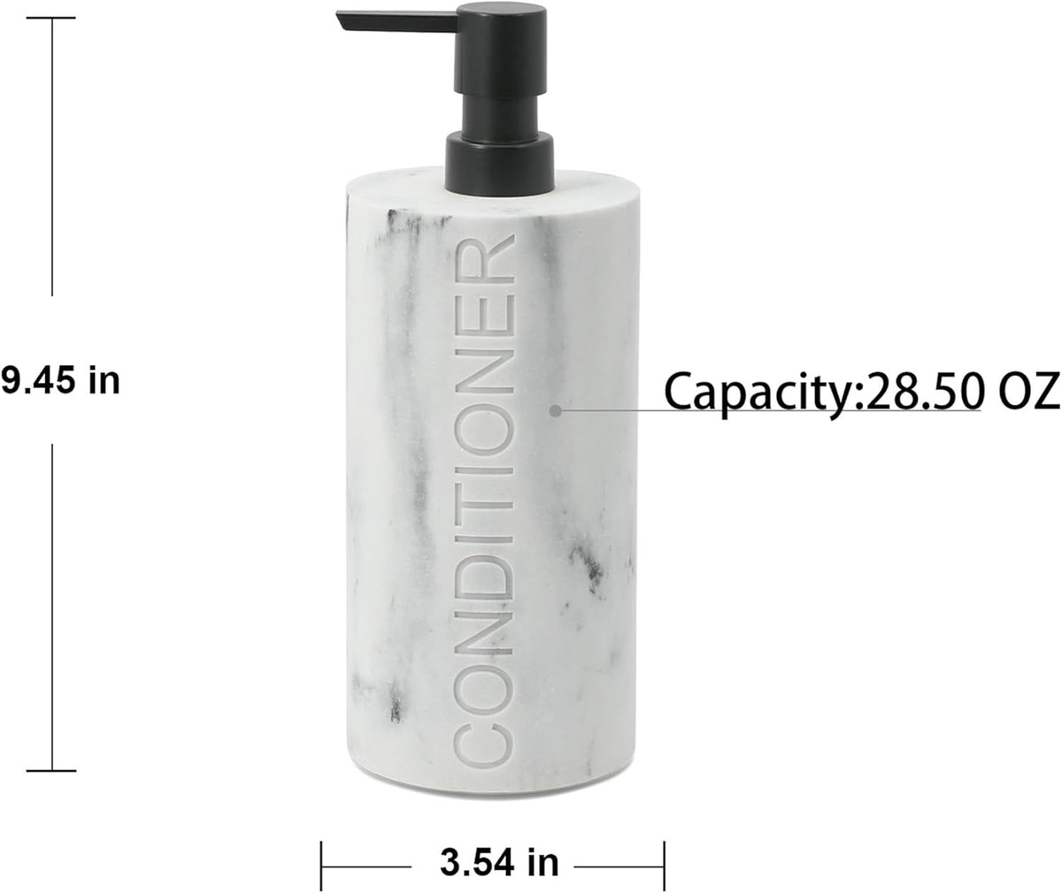 Conditioner Dispenser – Luxurious Refillable Pump Bottle with Embossed Text, Durable Construction