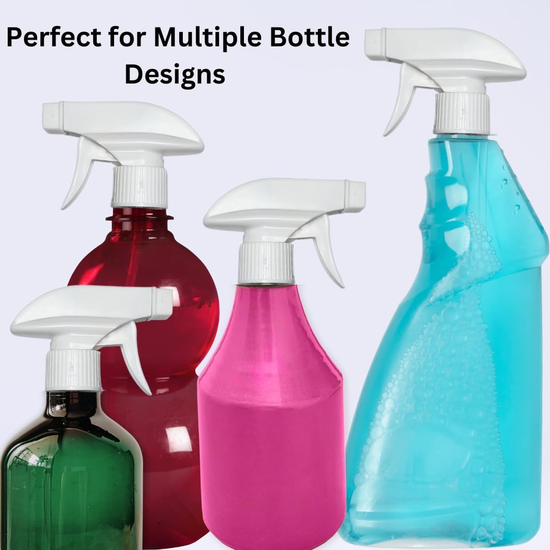 4-Pack White Trigger Sprayers - Heavy Duty Dual Misting and Stream Spray Bottle. Perfect Sprayer