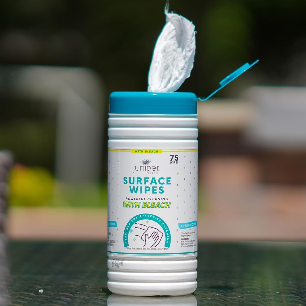 4 Pack Surface Cleaning Wipes with Bleach, All-Purpose Cleaner for Bathroom, Kitchen, Office, 300