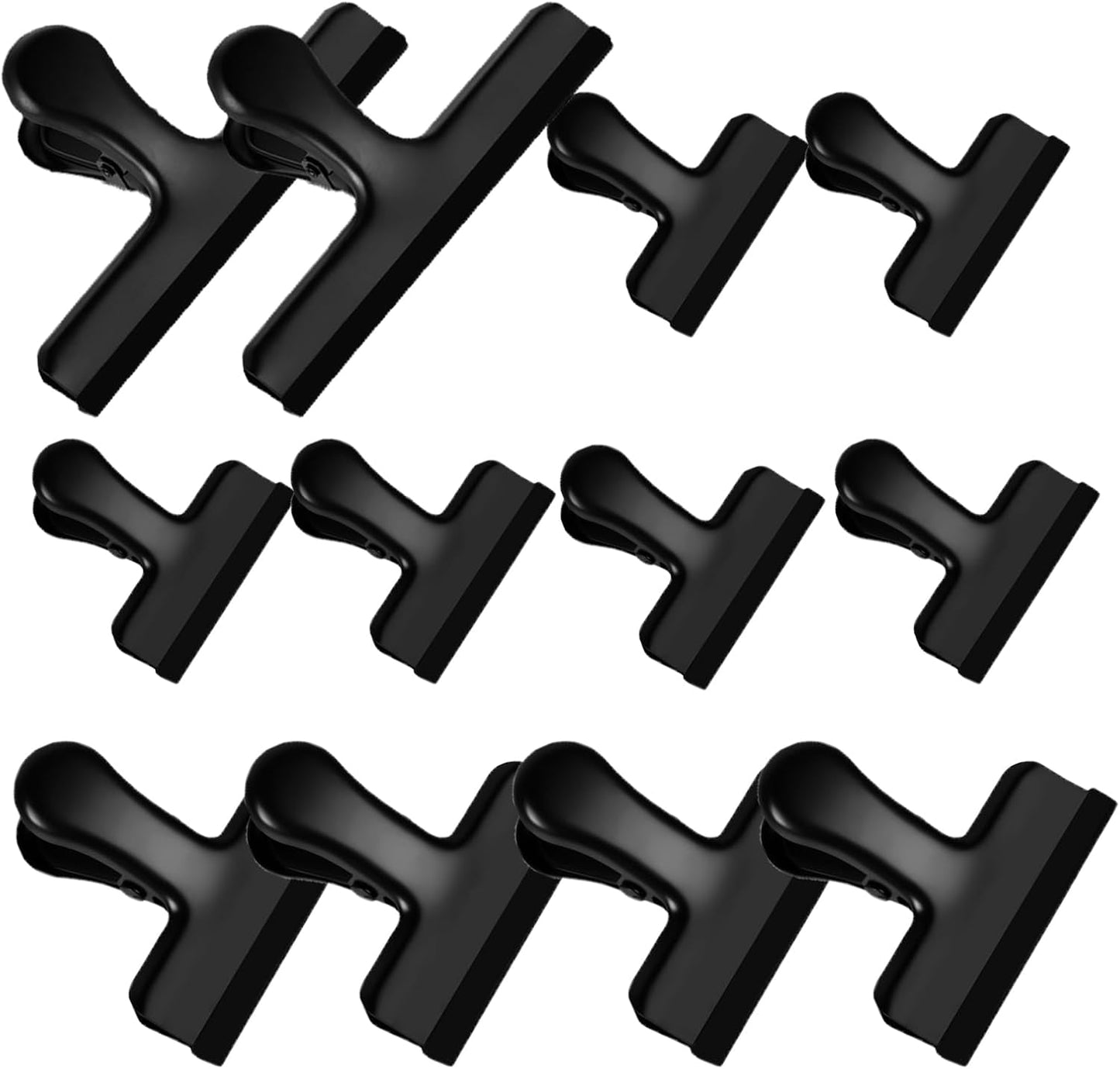 HOUSE AGAIN 12 Pack Stainless Steel Chip Bag Clips Covered with Silicone - NO More Sharp Edges