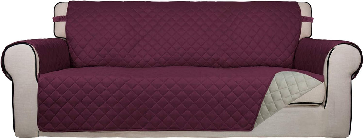 PureFit Reversible Quilted Sofa Cover, Water Resistant Slipcover Furniture Protector, Washable
