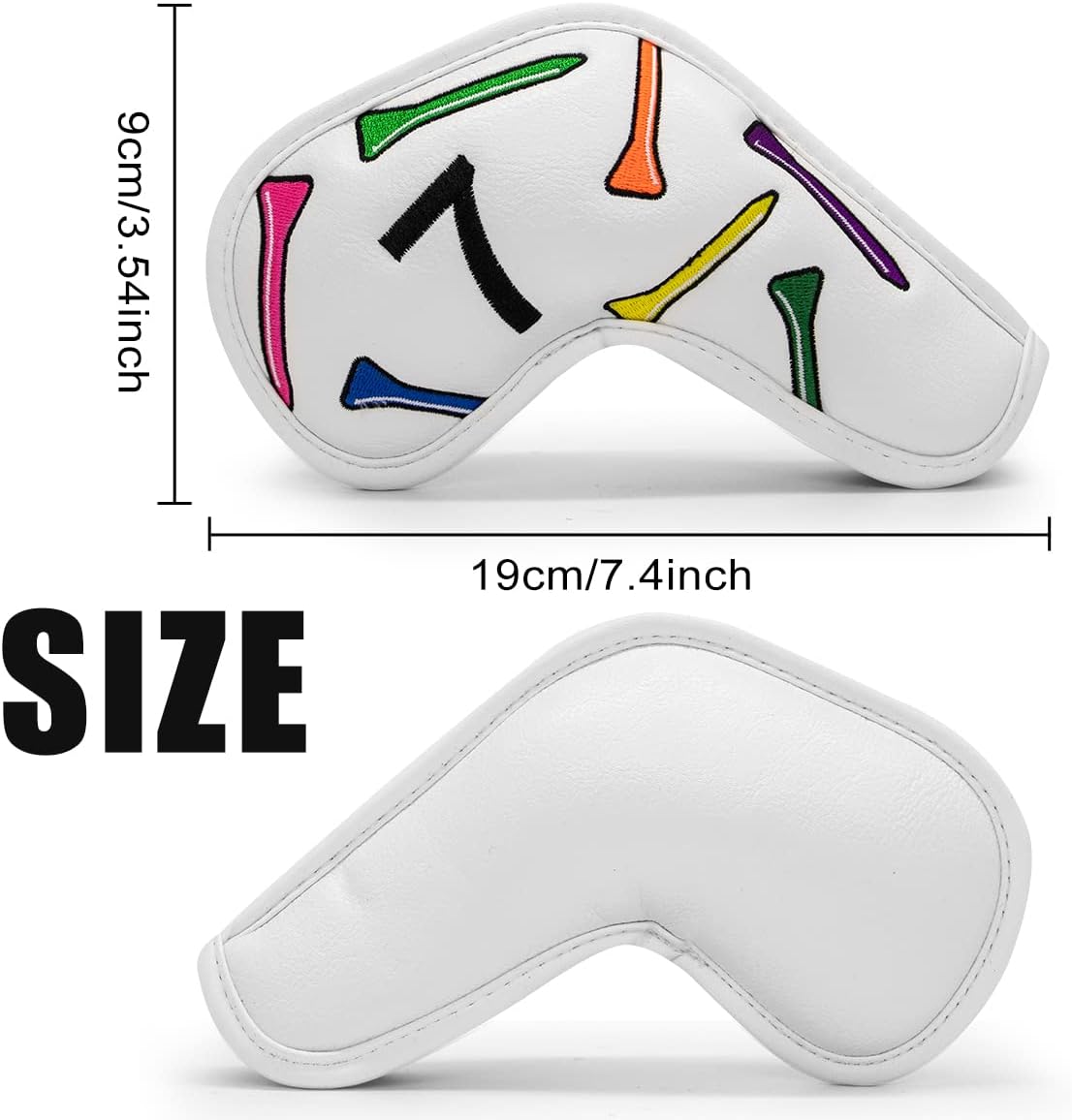 Golf Iron Head Covers 9/10pcs Leather Golf Club Covers for Iron with Magic Tape Fit Most