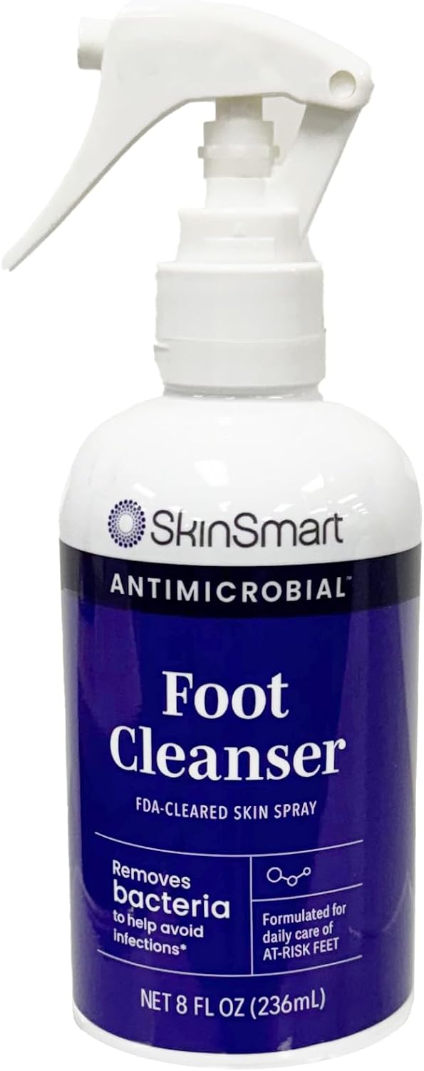SkinSmart Daily Foot Cleanser for At-Risk Feet, Removes Bacteria to Help Avoid Infections, 8 ounce