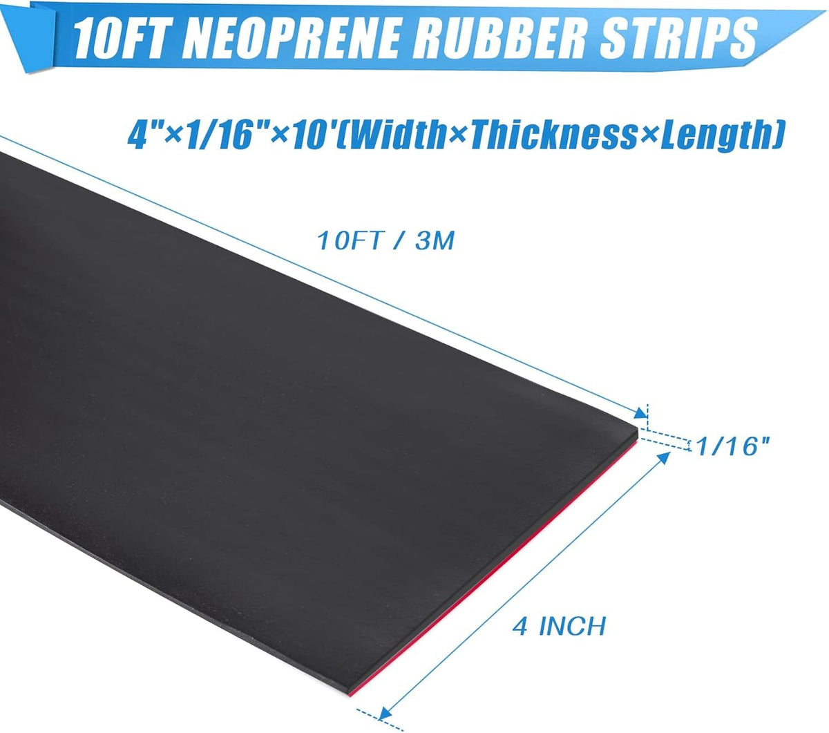 Adhesive Rubber Strips Neoprene Sheets, Rolls & Strips with Adhesive Backing Rubber Pads Self Stick