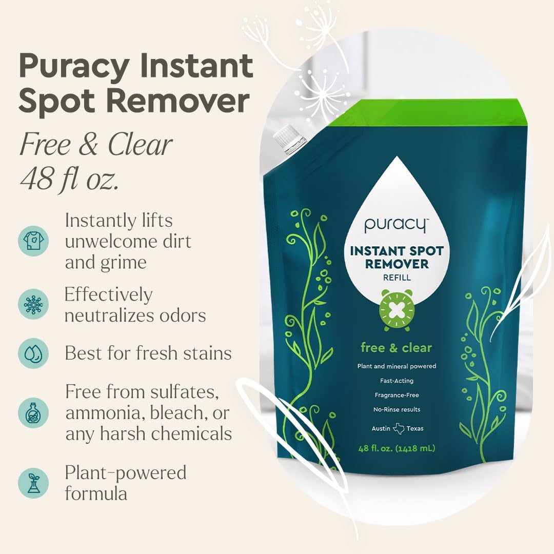 Puracy Laundry Stain Remover for Clothes Laundry - Carpet Stain Remover Carpet Spot Cleaner Couch