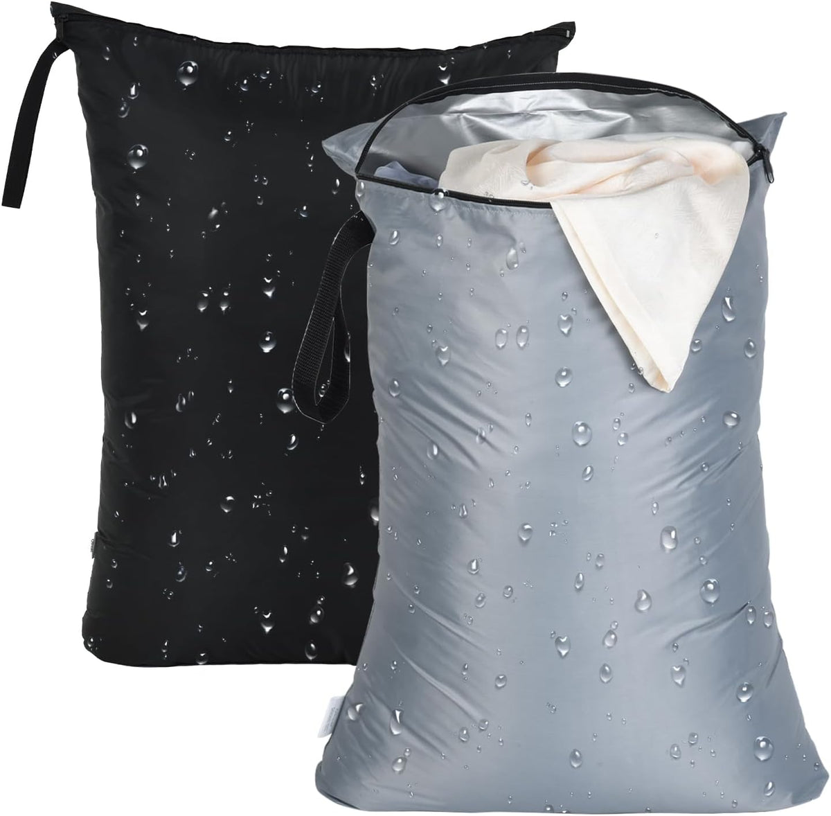 OTraki 2Pcs Exlarge Wet Bag 24x32 inch Reusable Waterproof Wet Dry Bag with Zipper Handle Wet