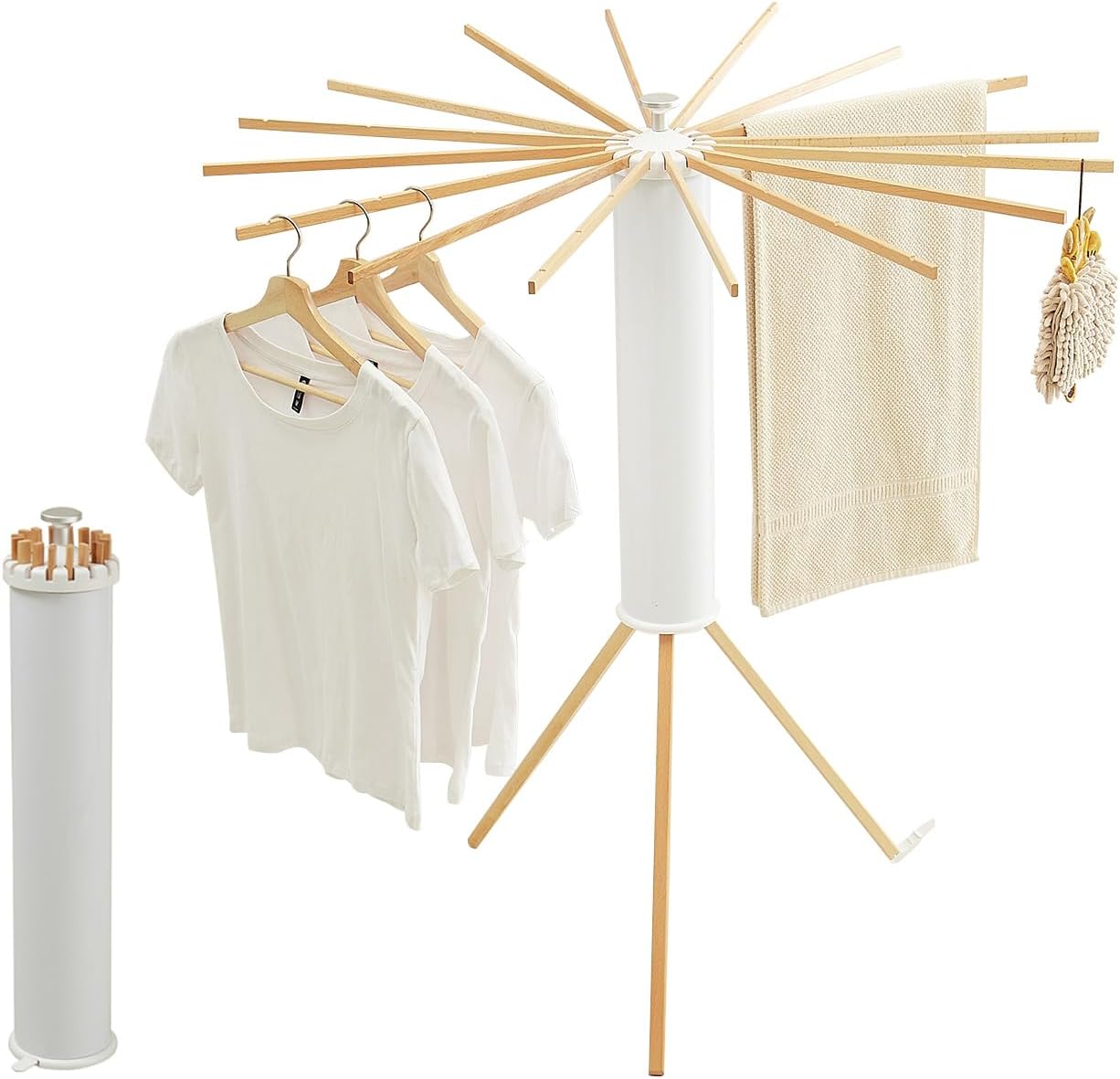 JOOM Tripod Clothes Drying Rack, Garment Rack Portable and Foldable Space Saving Laundry Drying