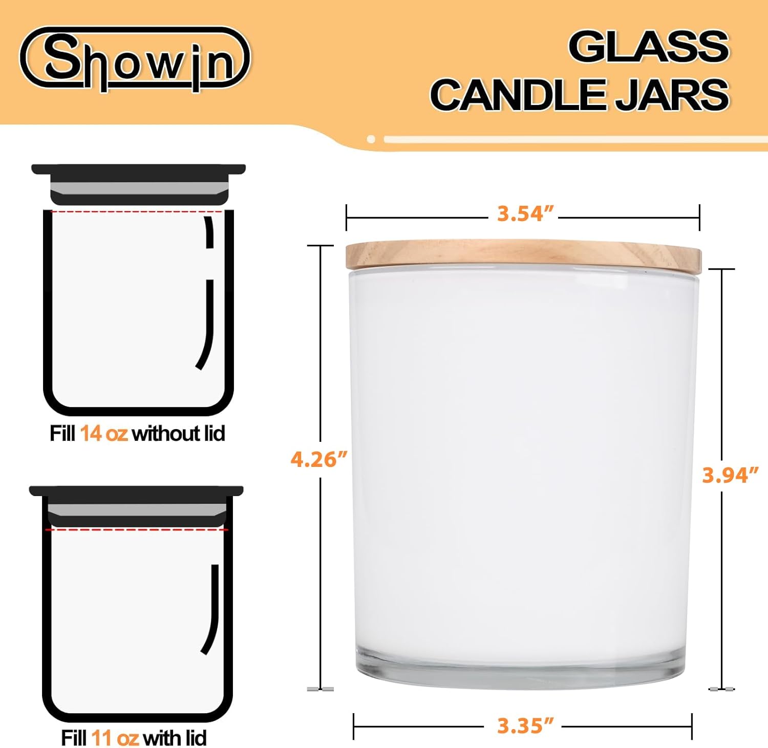 Thick Candle Jars for Making Candles 12 Pcs, 14 OZ Empty Jars with Wood Lids for Candle Making