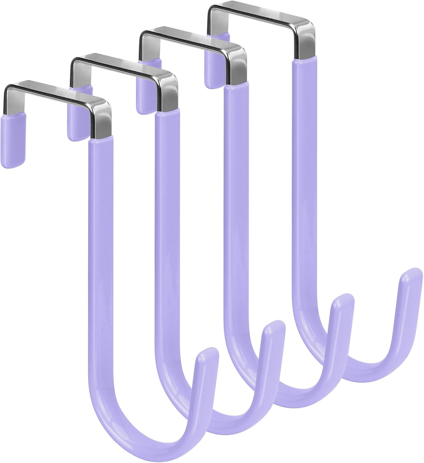 FYY Over The Door Hooks, 4 Pack Door Hangers Hooks with Rubber Prevent Scratches Heavy Duty