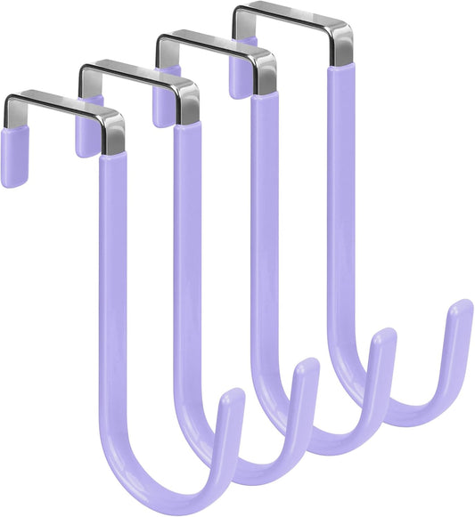 FYY Over The Door Hooks, 4 Pack Door Hangers Hooks with Rubber Prevent Scratches Heavy Duty