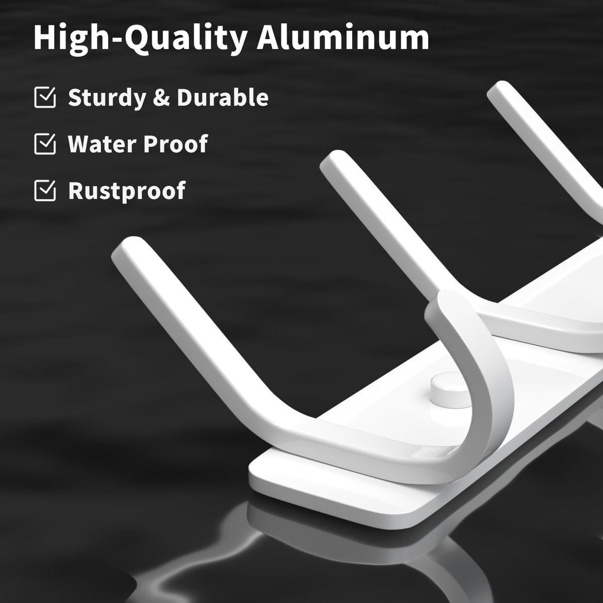 Coat Rack Wall Mount Hooks - 15 Inch White Metal 6-Hook Rack(1 Pack)