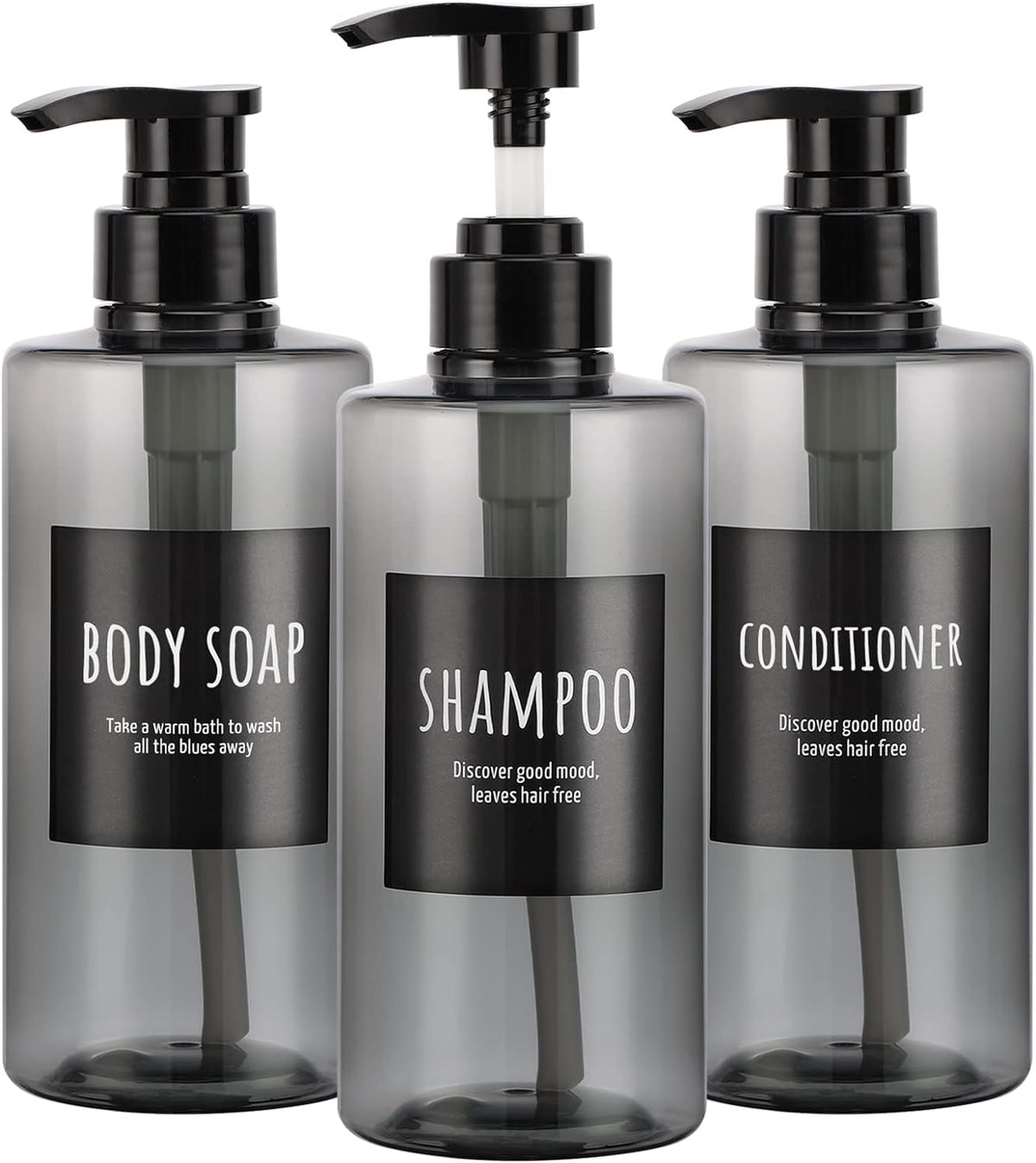 Refillable Shampoo Bottles, Segbeauty 16.9oz Shampoo Dispenser, 3pcs 500ml Empty Plastic Pump