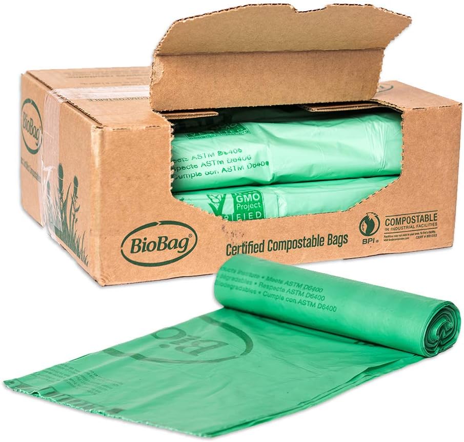 BioBag (USA) The Original Compostable Bag, 32 Gallon, 120 Count, 100% Certified Compostable Trash