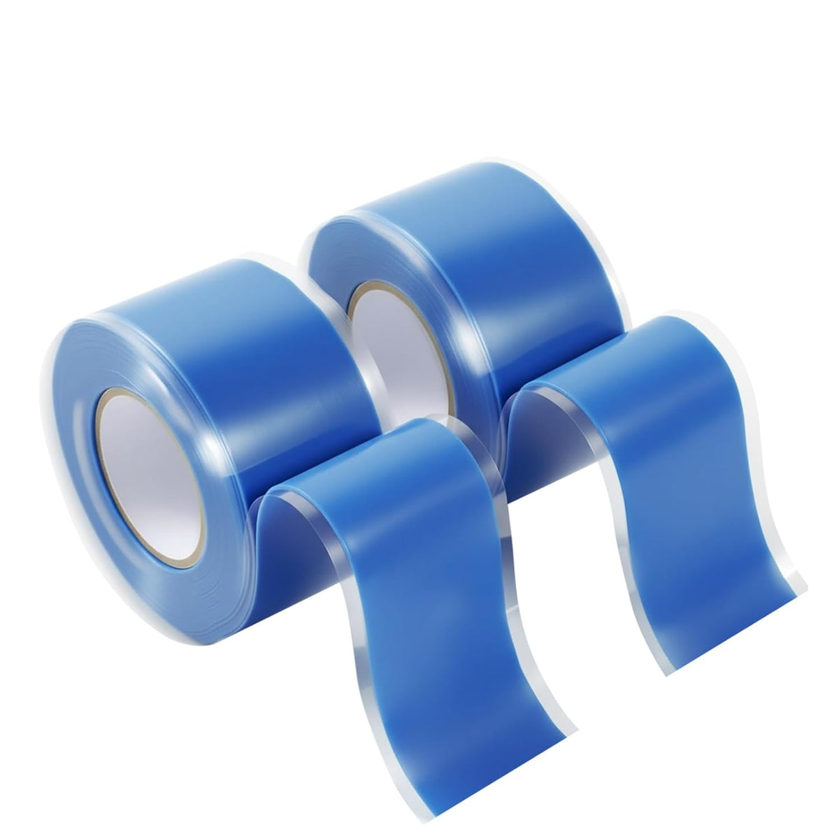 Self Fusing Silicone Tape 2 Rolls 1 in x 10' Blue Waterproof Rescue Tape Rubber Leak Silicone