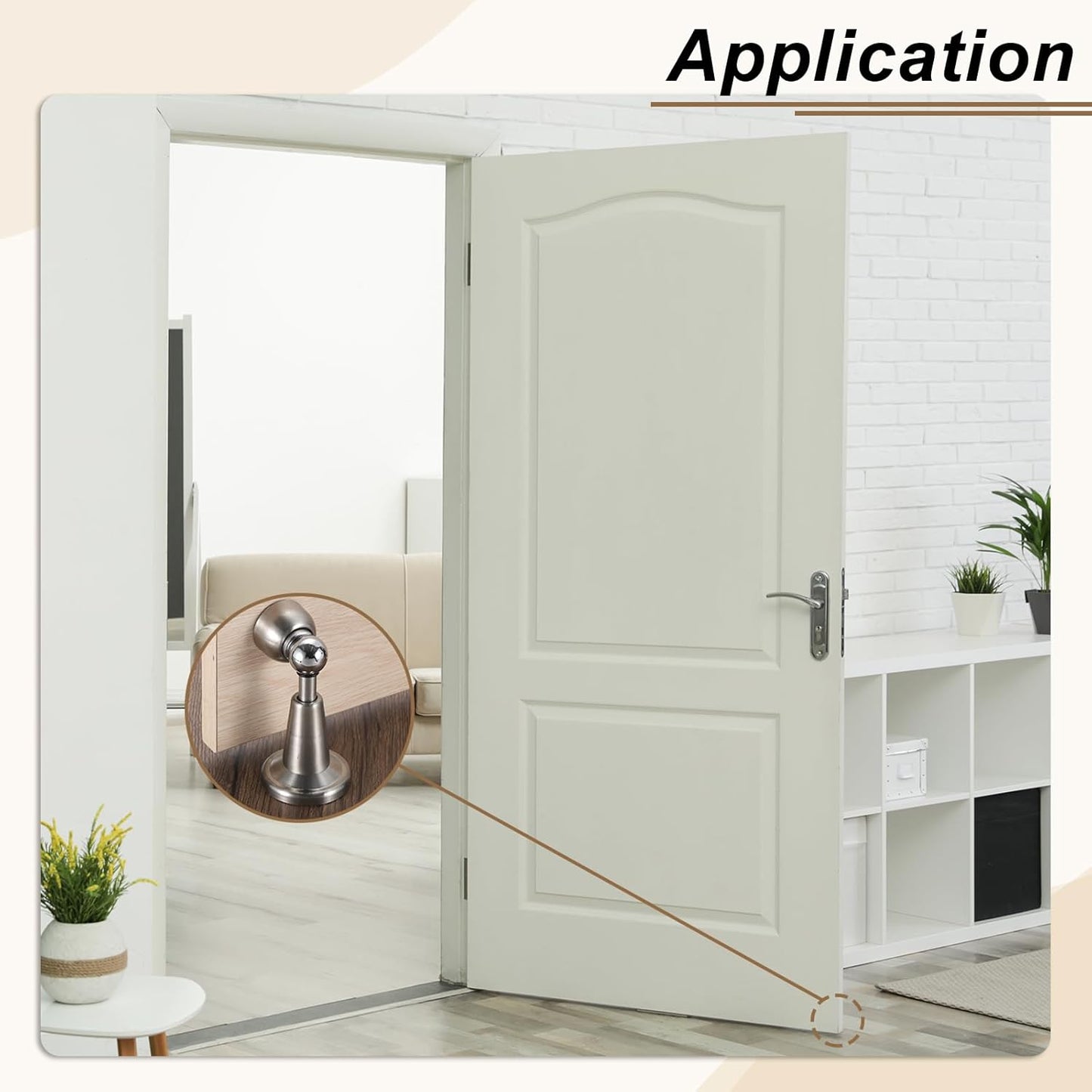 uxcell Magnetic Door Stopper, 304 Stainless Steel Magnetic Door Stop Catch, Soft-Catch Brushed