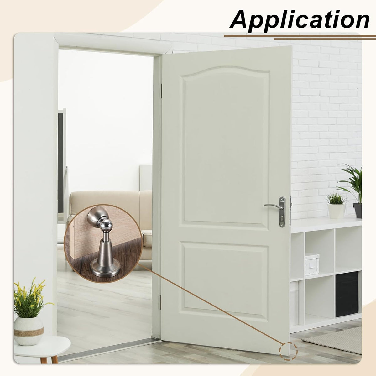 uxcell Magnetic Door Stopper, 304 Stainless Steel Magnetic Door Stop Catch, Soft-Catch Brushed