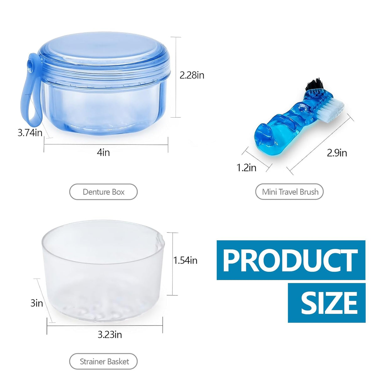 No Leak Partial Denture Case Retainer Bath Box Cup, Denture Soaking Cup False Teeth Holder Box Case