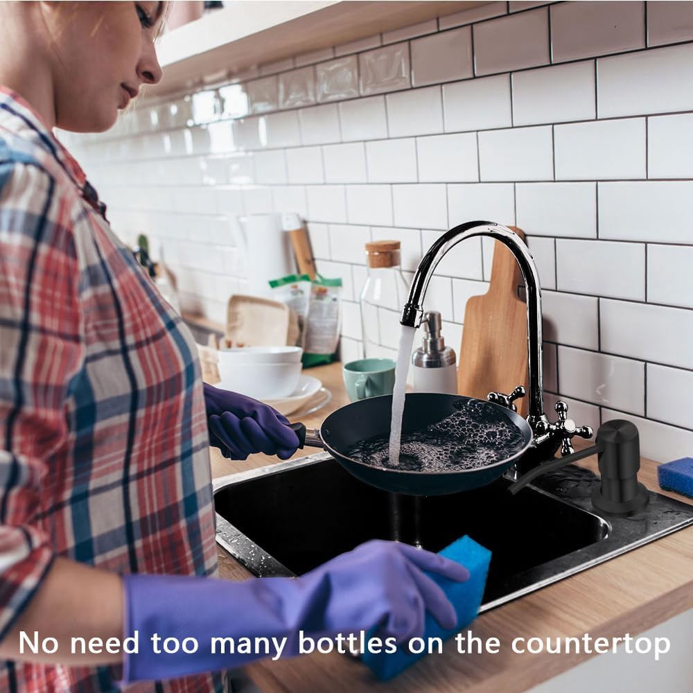 Soap Dispenser for Kitchen Sink, Countertop Soap Dispenser Pump, 47" Silicone Extension Tube
