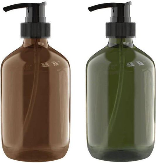 2 PCS 16 OZ Pump Bottle Plastic Pump Lotion Dispenser Empty Bottles Refillable Plastic Containers