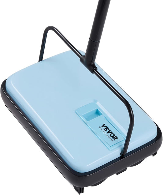 VEVOR Carpet Sweeper Manual, Floor Sweeper with 300 ml Dustbin Capacity Easy to Empty, 6.7 inch