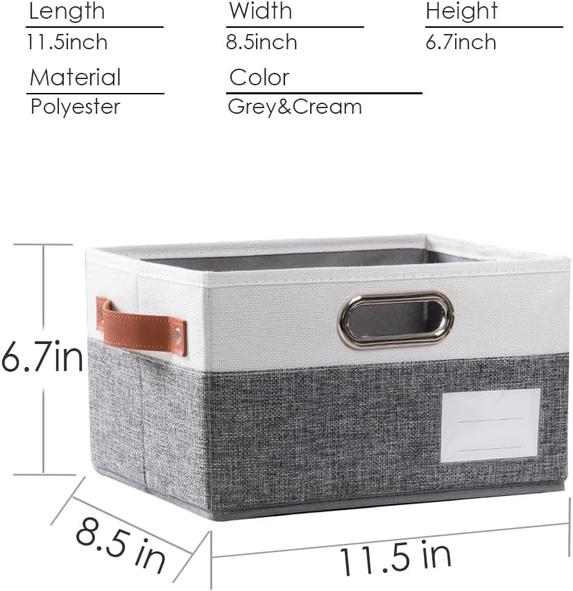 PRANDOM Foldable Storage Bins with Handles [3-Pack] Fabric Collapsible Storage Boxes Baskets Cubes