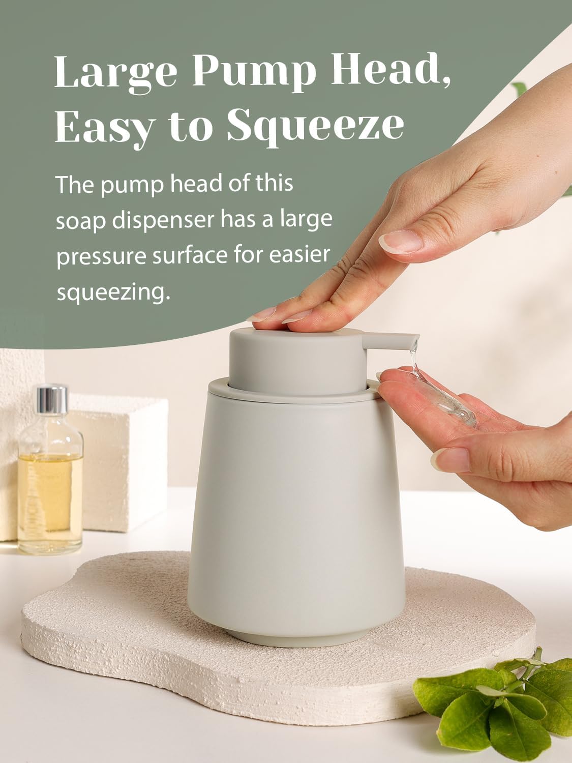 INGOFIN Ceramic Soap Dispenser -14 oz Bathroom Hand Soap Dispenser Liquid Dispenser with Pump