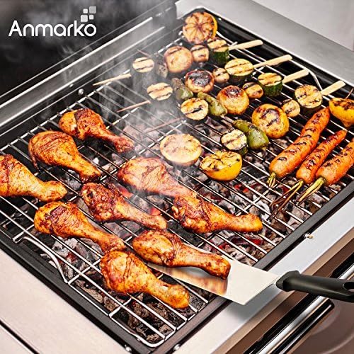 Metal Spatula Stainless Steel and Scraper - Professional Chef Griddle Spatulas Set of 3 - Heavy