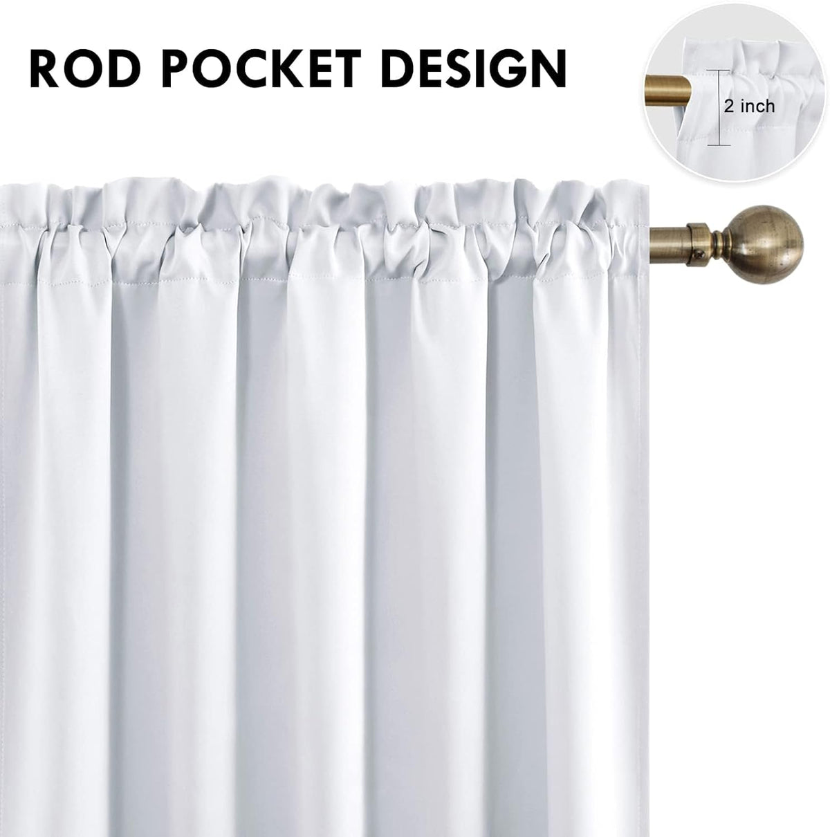 DWCN Blackout Curtains for Bedroom - Thermal Insulated Privacy Energy Saving Rod Pocket Drapes for