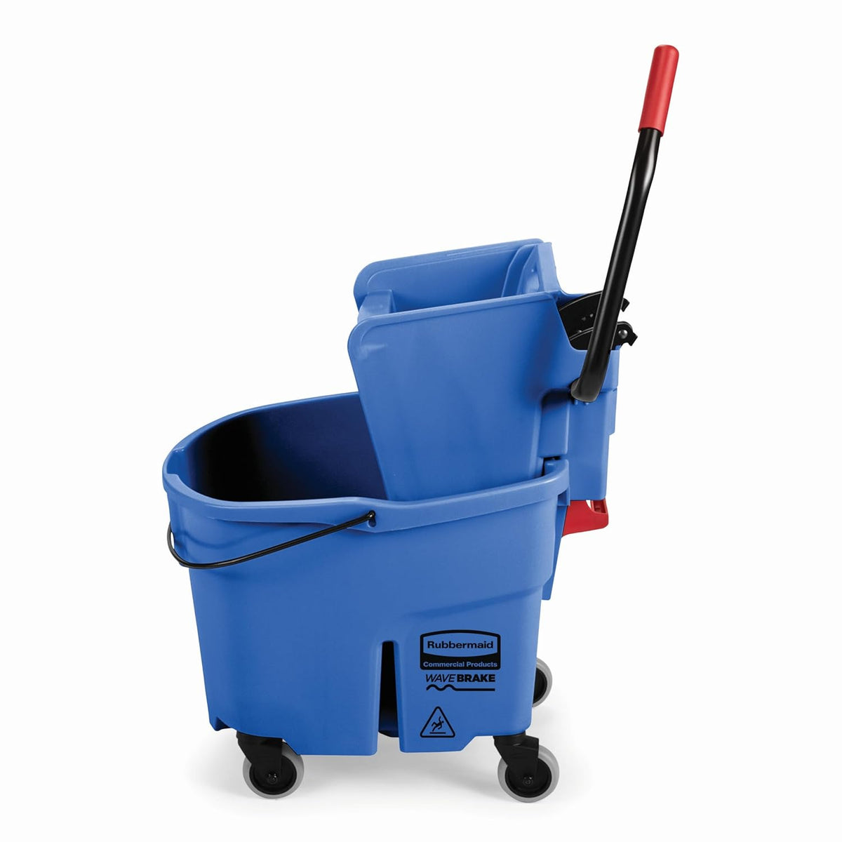 Rubbermaid Commercial Products WaveBrake 35 QT Side-Press Mop Bucket and Wringer Combo on Wheels