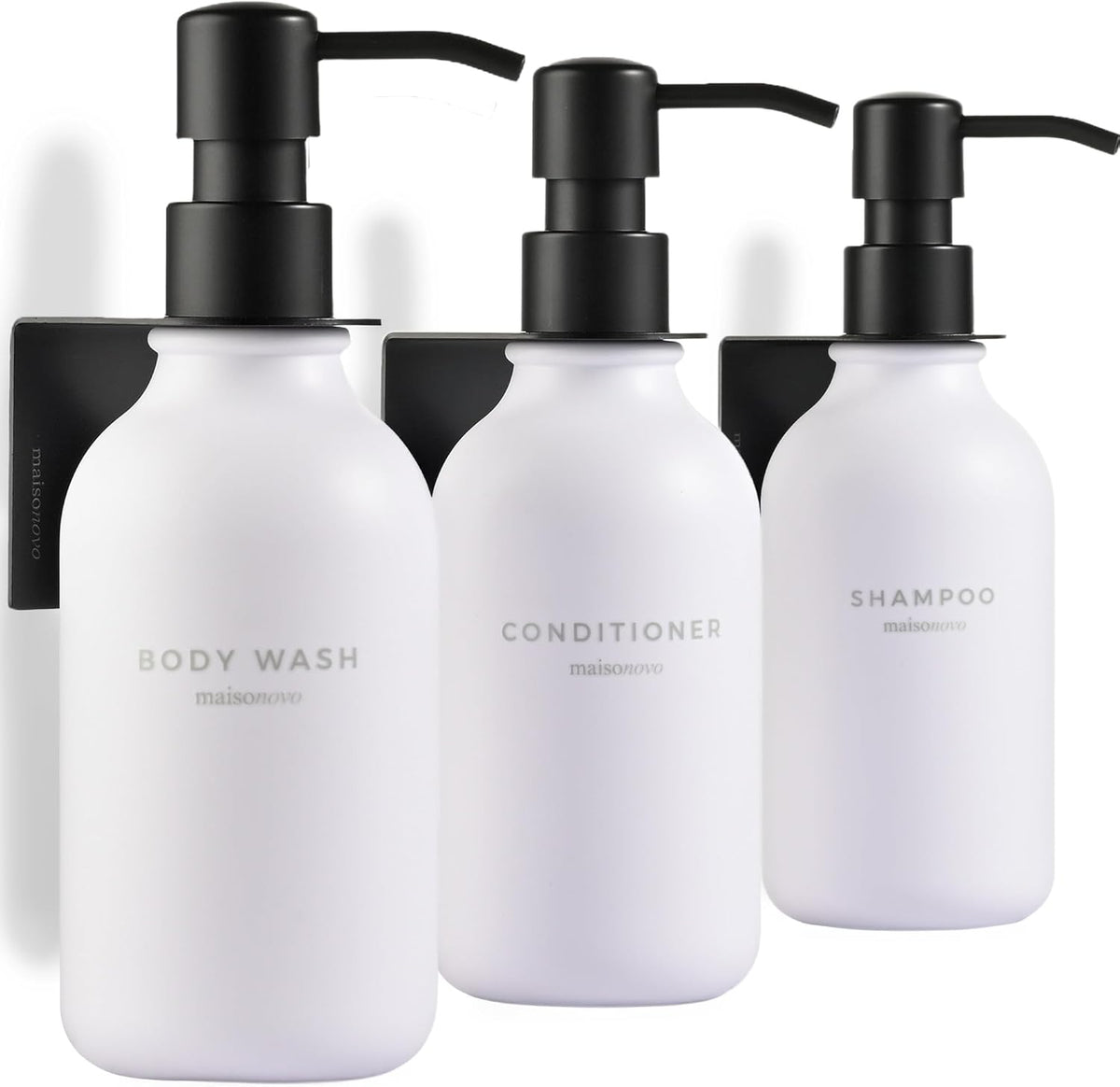 MaisoNovo Shampoo and Conditioner Dispenser - Shower Soap Dispenser Wall Mounted - 16.9 fl oz Set
