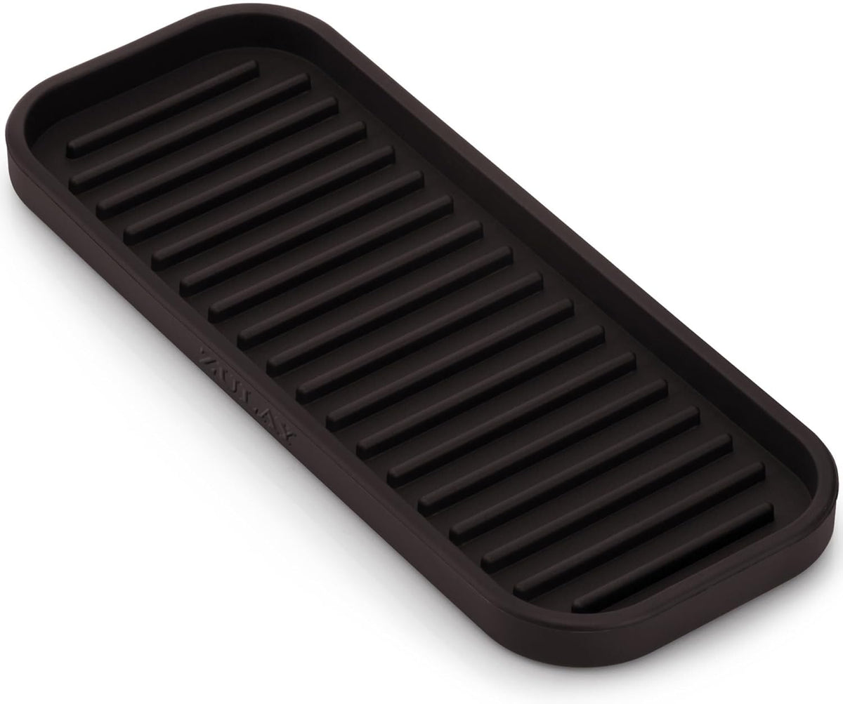 Zulay Kitchen (9x3.5 Silicone Sponge Holder for Kitchen Sink - Flexible Multipurpose Soap Tray