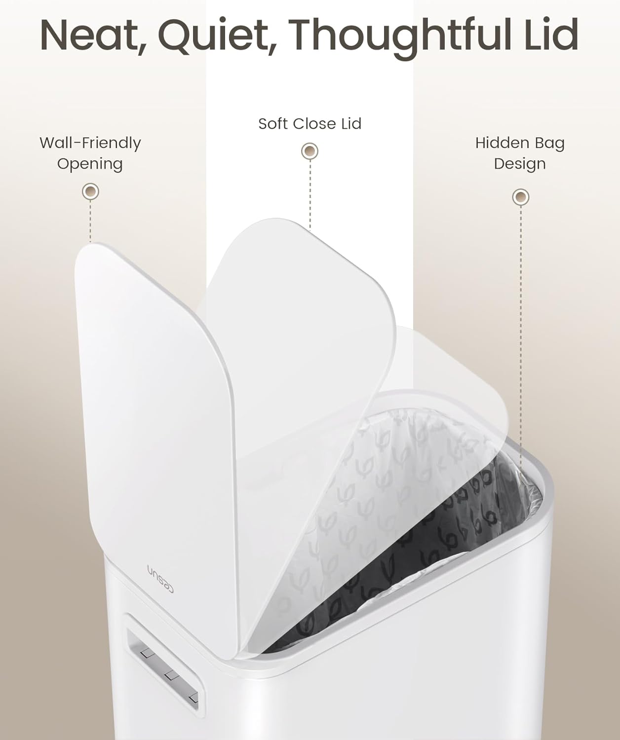 Cesun Small Bathroom Trash Can with Lid Soft Close, Step Pedal, 5 Liter / 1.3 Gallon Stainless