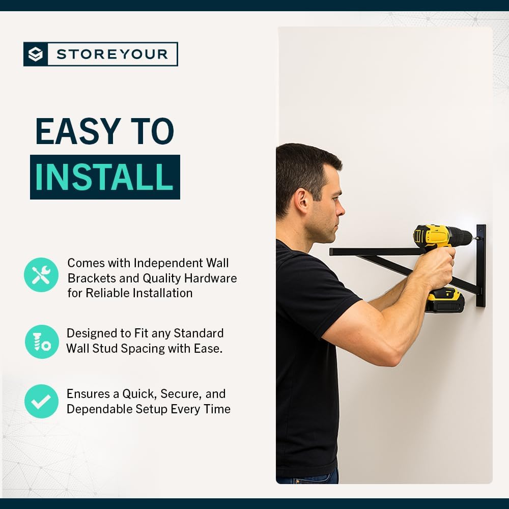 StoreYourBoard 2-Pack Heavy Duty Wall Shelves – Wall-Mounted Garage Storage Shelving and