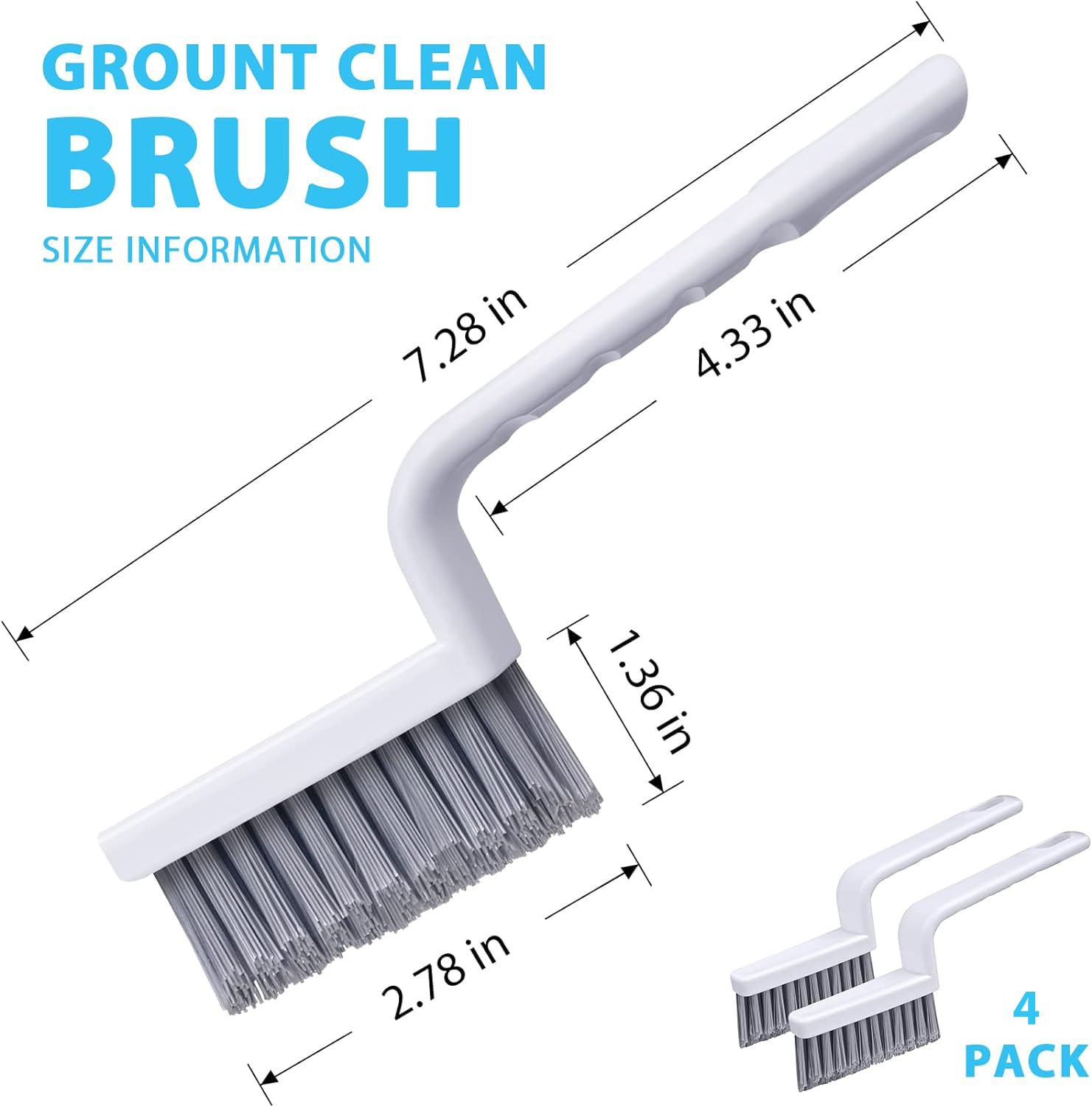 Lumkew Grout Brush Cleaning, 4 Pcs Grout Cleaner Scrubber for Tile Floors – view 7