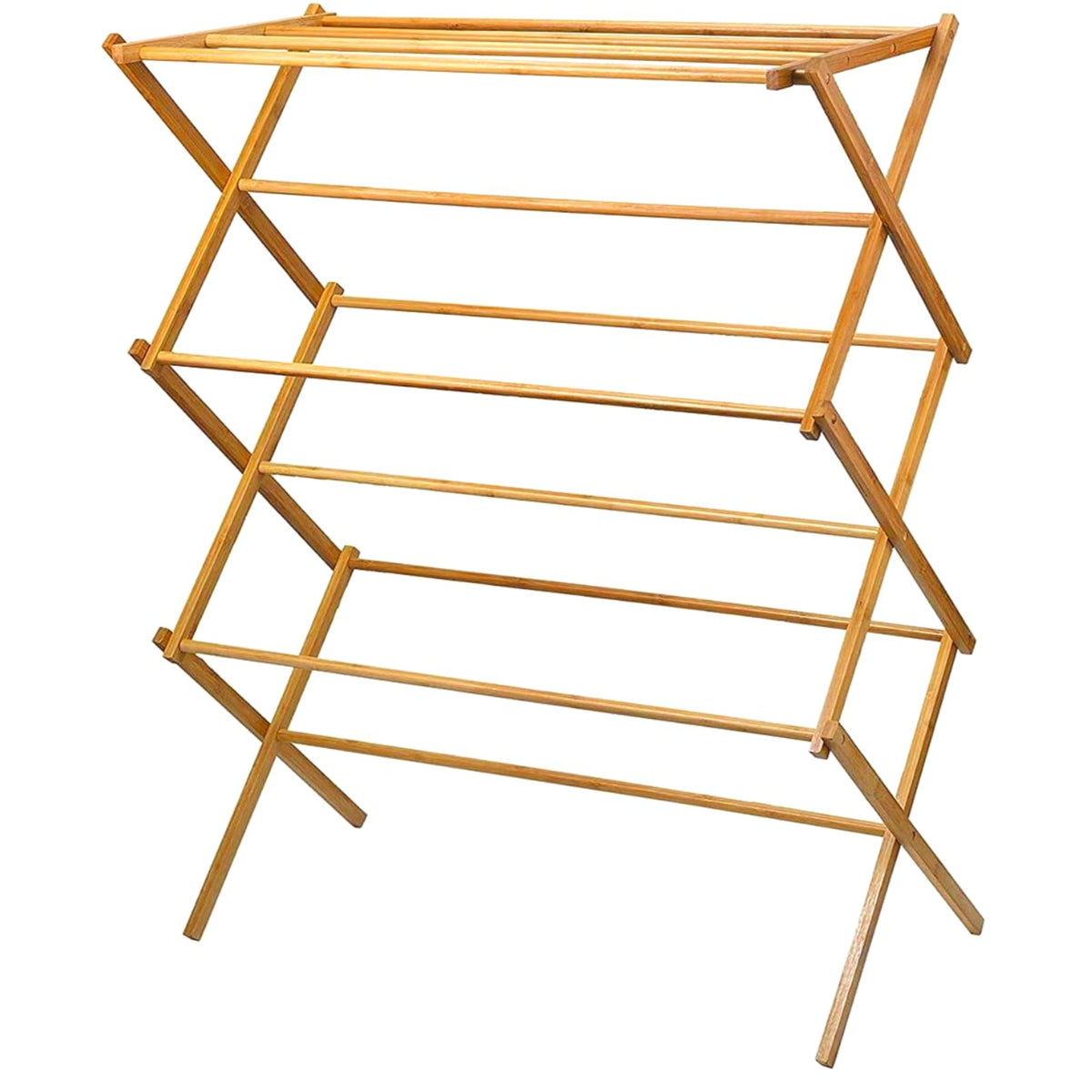 HOME IT Wooden Clothes Drying Rack for Laundry - Collapsible Folding Bamboo Laundry Drying Rack for