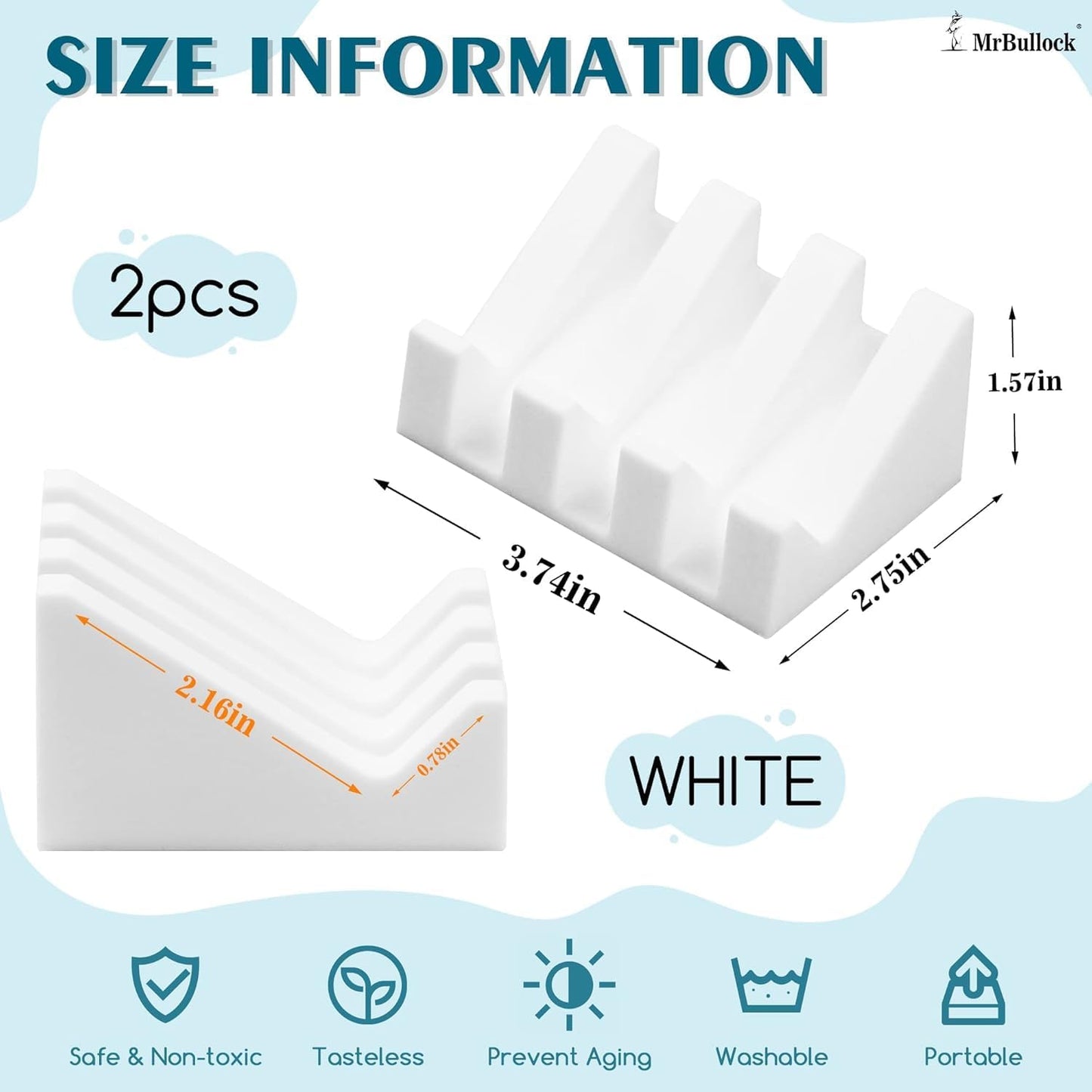 Silicone Soap Dish for Bar Soap Holder for Shower Bathroom Self Draining Waterfall Drying Tray Keep