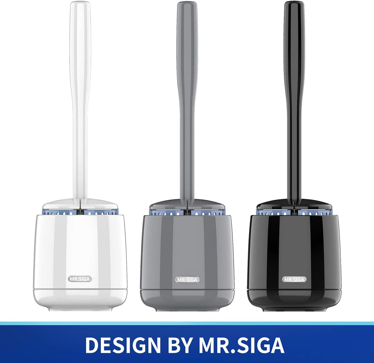 MR.SIGA Toilet Bowl Brush and Holder, Premium Quality, with Solid Handle and Durable Bristles for