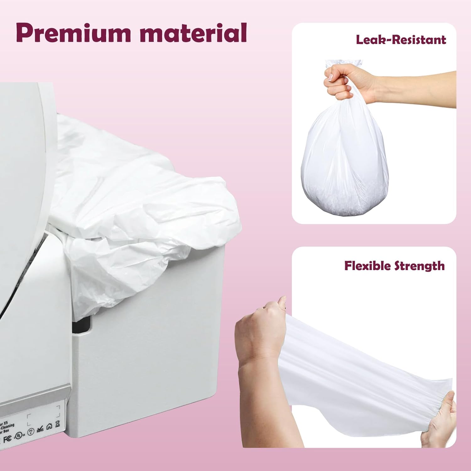 Trash Bags for Popur X5 Litter Box – Thickened, Leakproof Design, 7-Day Odor Control Perfect Fit