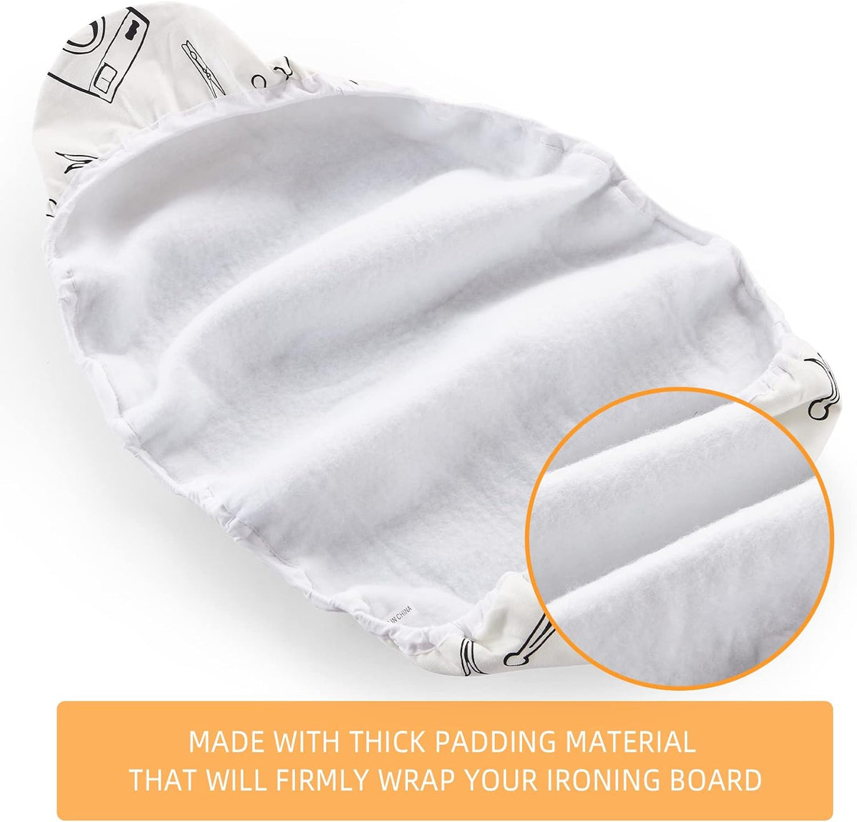 Ironing Board Cover and Pad Standard Size 15 x 54 inch, Heat Reflective with Hook and Loop