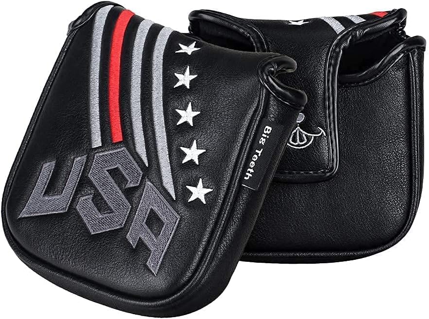 Big Teeth Golf Cover USA Stripe and Star Headcover Covers, Driver Fairway Wood Hybrid Headcovers