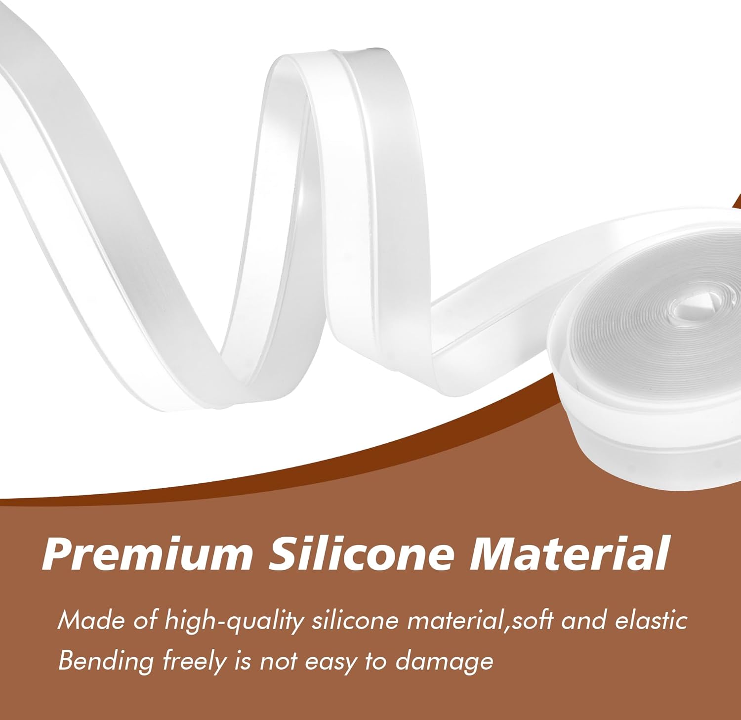 RECAPS 35mm 16.4 Feet Silicone Weather Stripping Door Seal, Transparent Under Door Gap Filler for