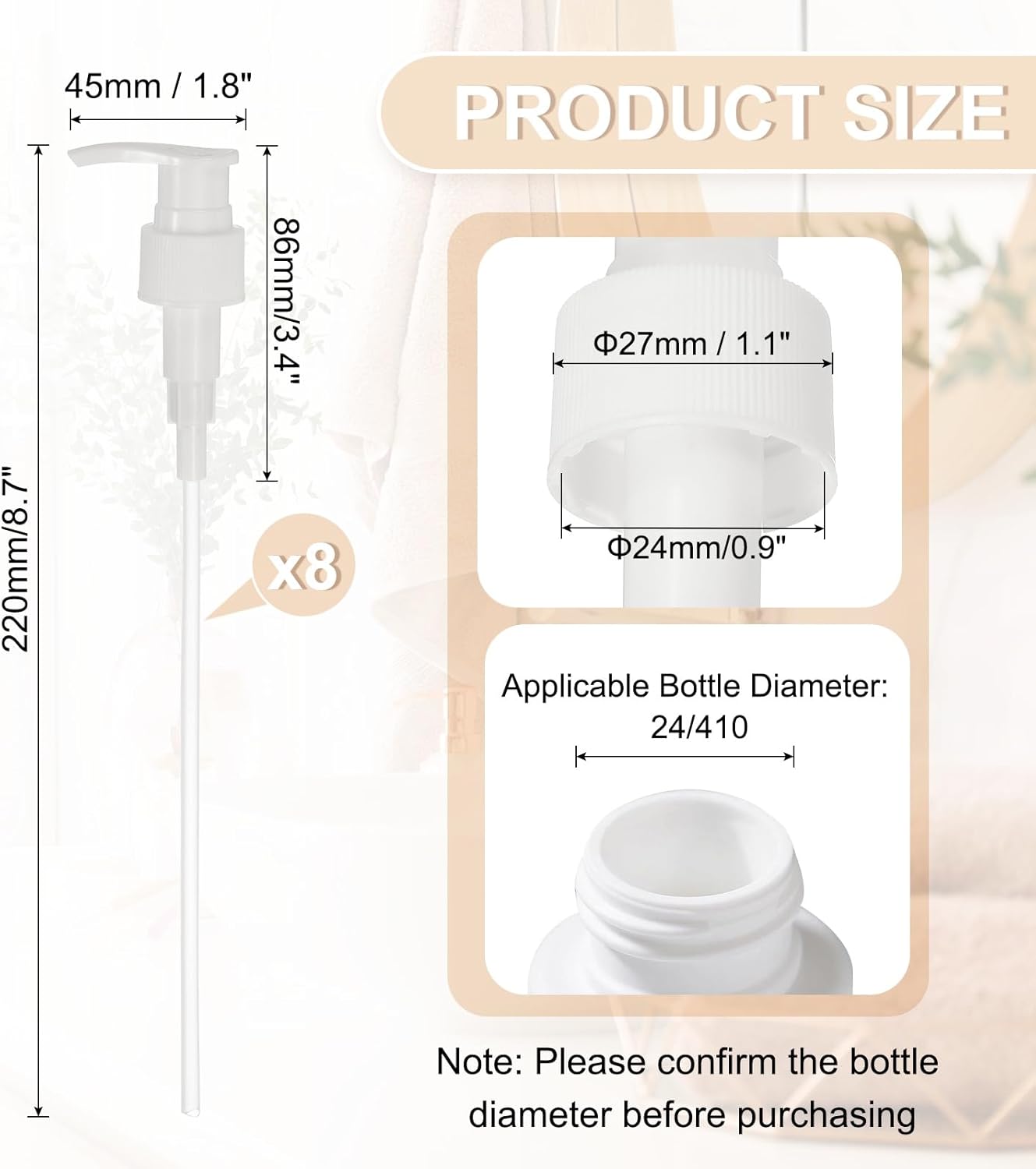 uxcell 8 Pcs Soap Dispenser Pump Heads Soap Dispensers Top Pumps Replacement Switch Pumphead for