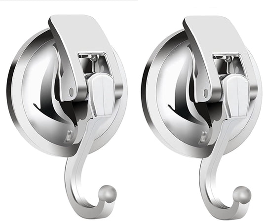 Suction Cup Hooks for Shower, Bathroom, Kitchen, Glass Door, Mirror, Tile – Loofah, Towel, Coat